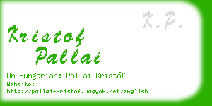 kristof pallai business card